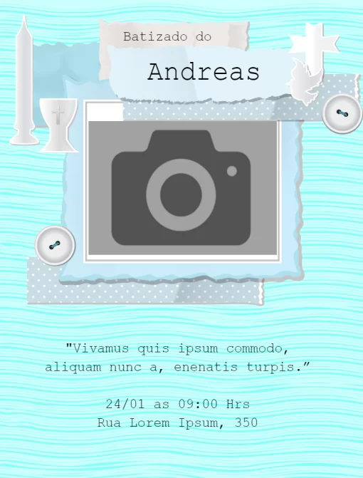 Modelo de convite - batizado scrapbook