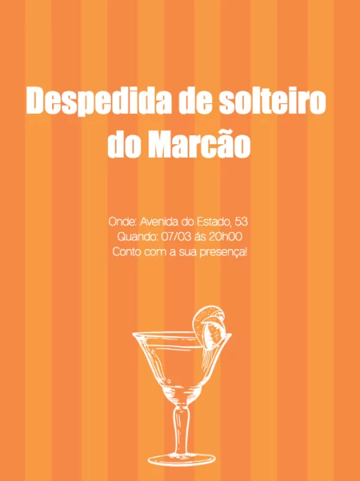 Modelo de convite - despedida solteiro