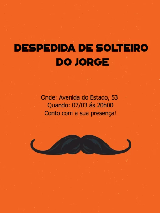 Convite despedida de solteiro Convite despedida de solteiro