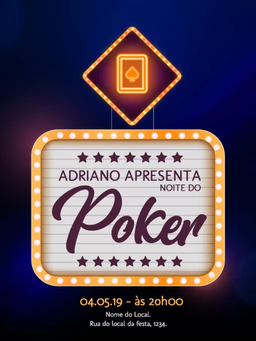 Convite Noite de Poker Convite Noite de Poker