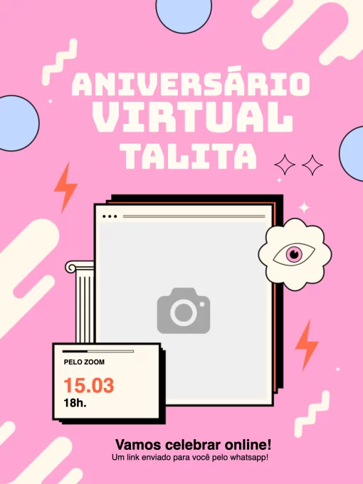 Modelo de convite - festa aniversário virtual