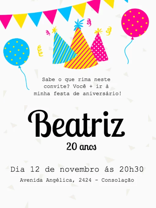 Modelo de convite - aniversário