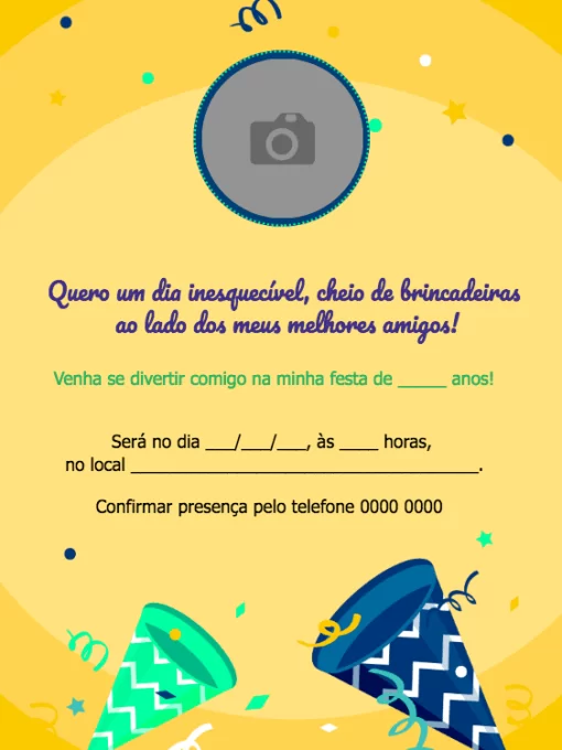 Modelo de convite - aniversário