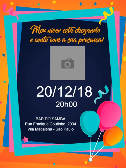 Modelo de convite - aniversário