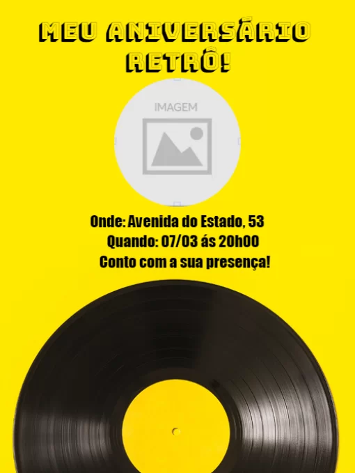 Modelo de convite - aniversário esta retrô