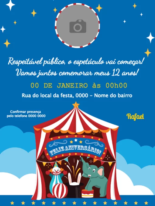 Grátis - Fazer convite online convite digital Aniversário Wolfoo