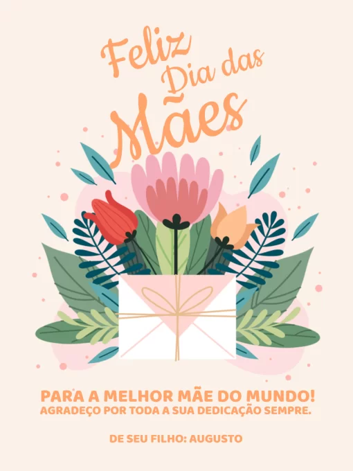 Modelo de convite - cartão dia das mães delicado