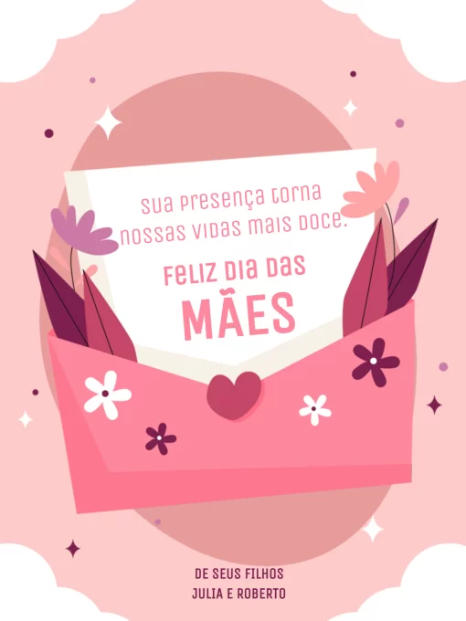 Modelo de convite - cartão dia das mães rosa
