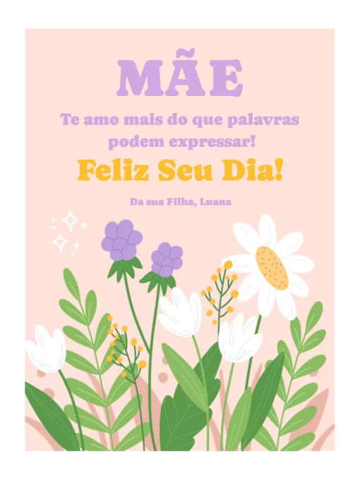 Modelo de convite - cartão dia das mães carinhoso