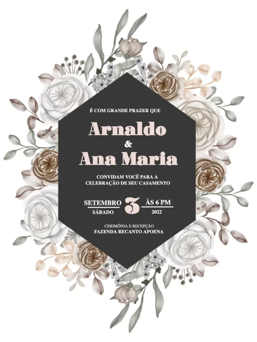 Modelo de convite - casamento rústico