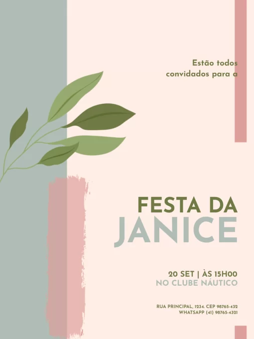 Modelo de convite - para festa moderno feminino