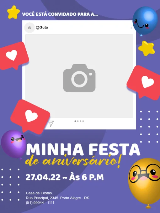 Modelo de convite - festa aniversário liked