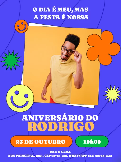 Modelo de convite - aniversário zueira com foto