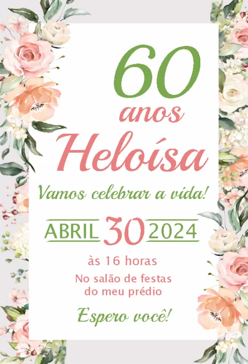 Convite digita floral 