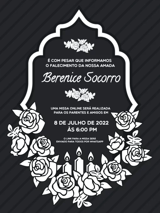 Modelo de convite - missa online