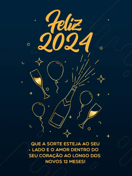 Modelo de convite - cartão ano novo dourado