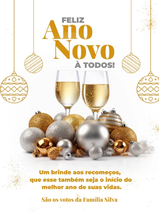 Cartão De Ano Novo Elegante