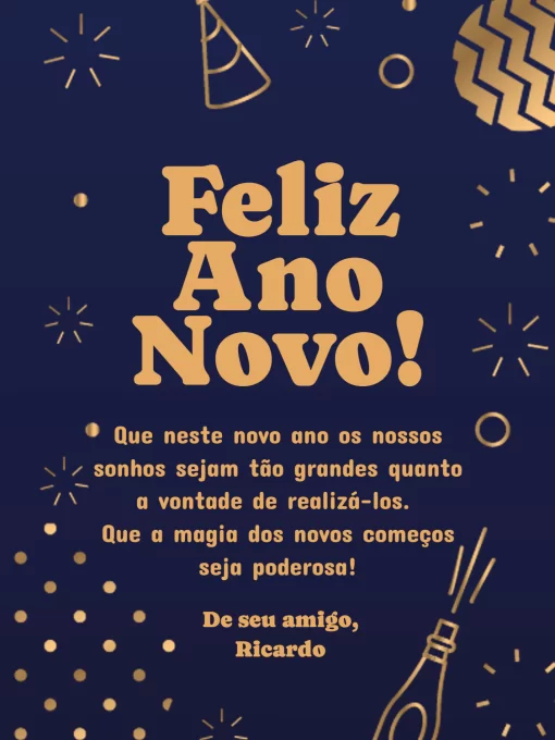 Modelo de convite - cartão ano novo festivo