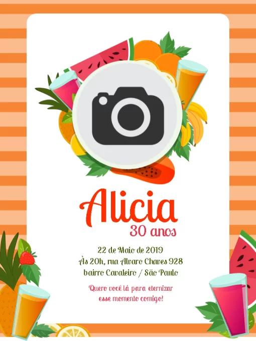 Modelo de convite - aniversário suco