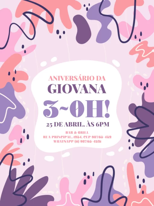 Modelo de convite - aniversário 30 anos engraçado feminino
