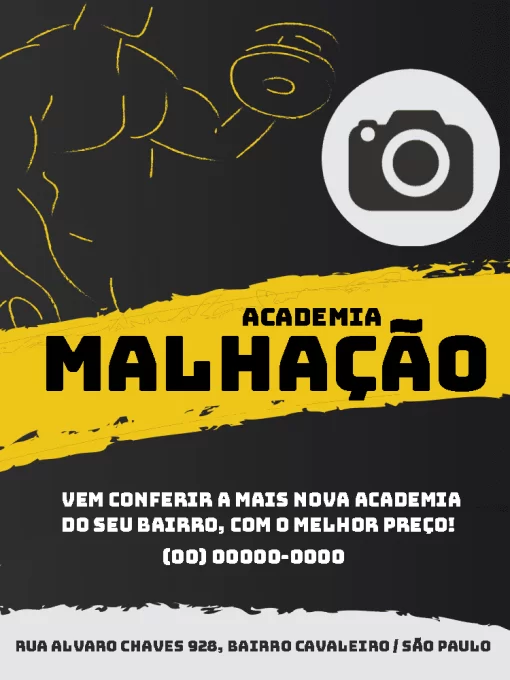 Modelo de convite - inauguração academia