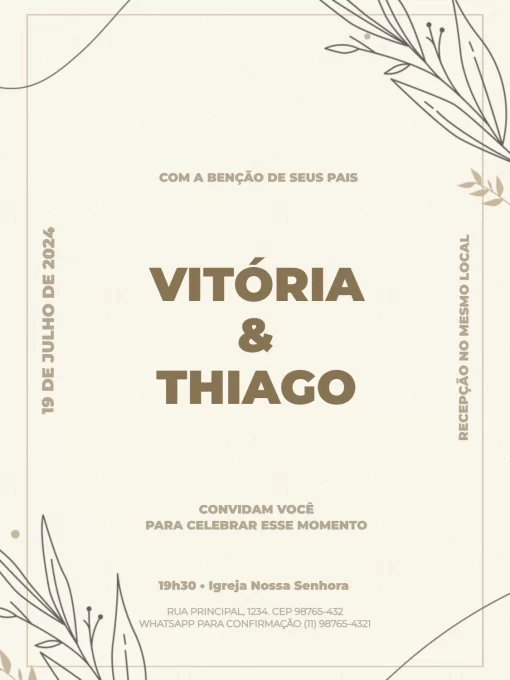 Convite De Casamento Chique E Delicado Convite De Casamento Chique E Delicado
