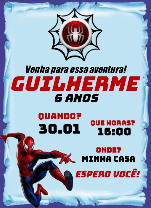Convite Homem Aranha GRÁTIS ~ Atelier do Pita