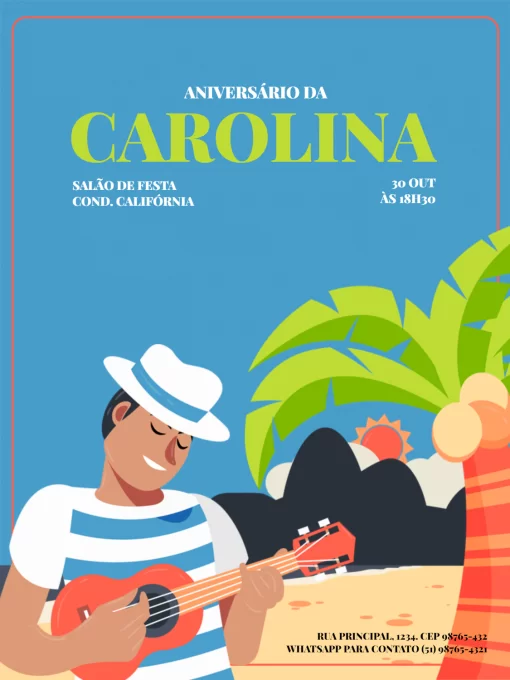 Convite De Aniversário Samba