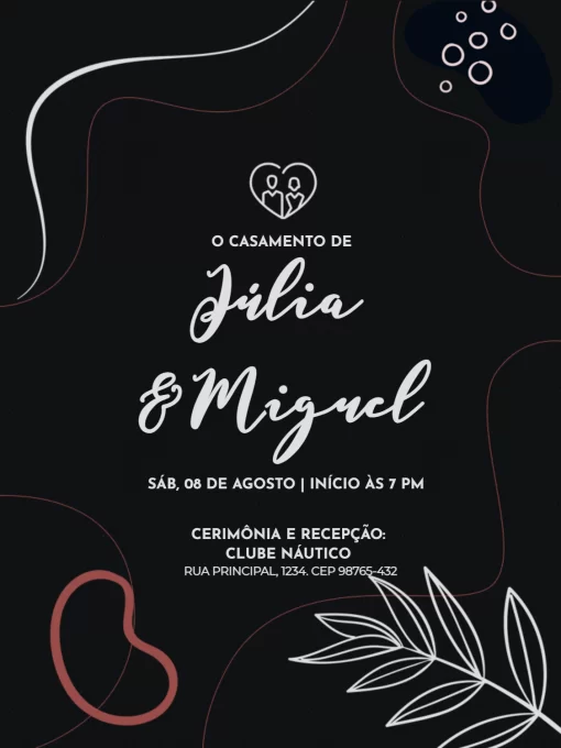 Convite De Casamento Simples E Criativo Escuro Convite De Casamento Simples E Criativo Escuro