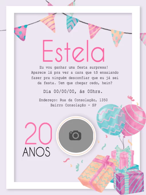 Modelo de convite - aniversário