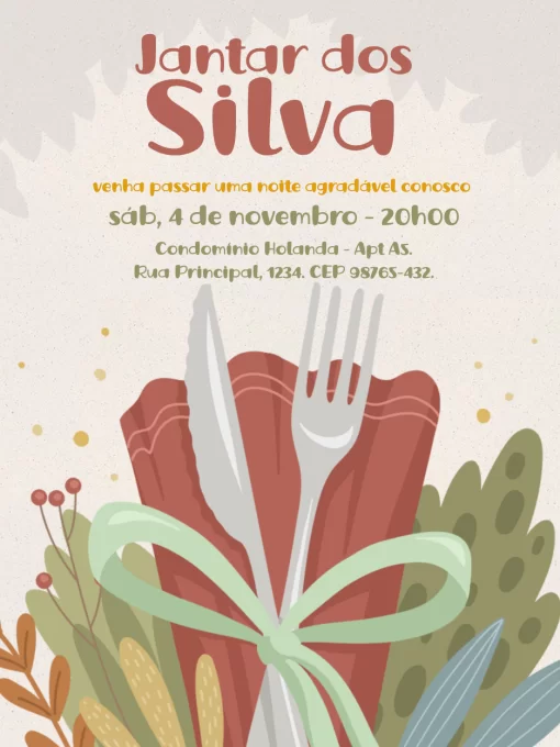 Convite Jantar Em Casa Rústico Convite Jantar Em Casa Rústico