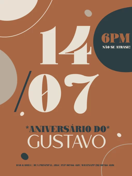 Convite De Aniversário Virtual Elegante