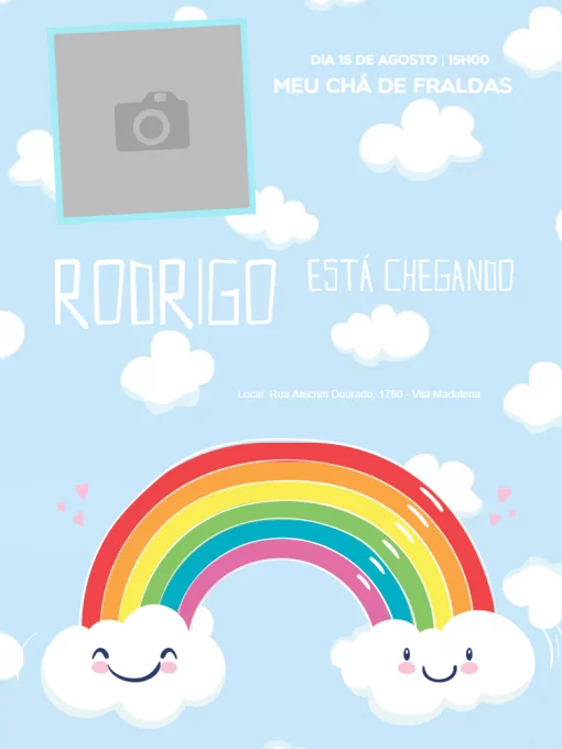 Modelo de convite - chá fraldas