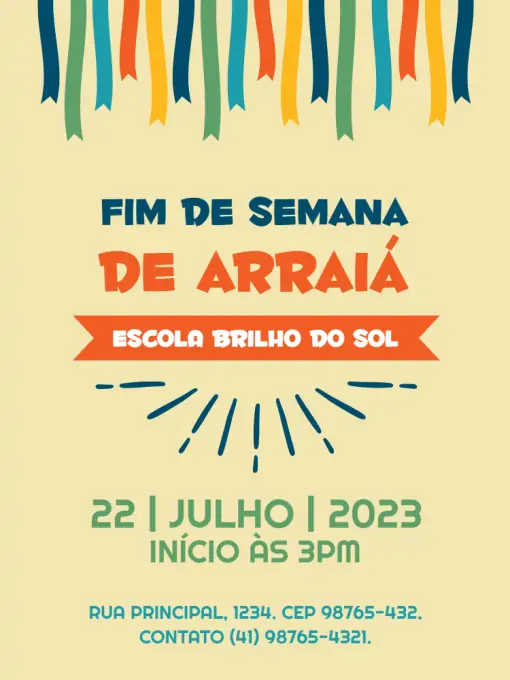 Modelo de convite - festa junina arraiá