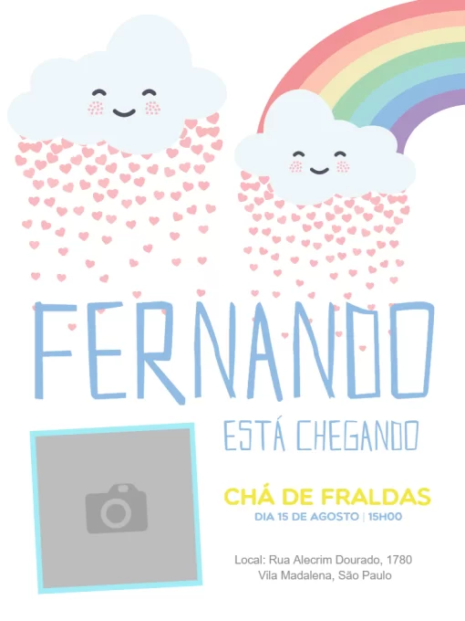 Modelo de convite - chá fraldas