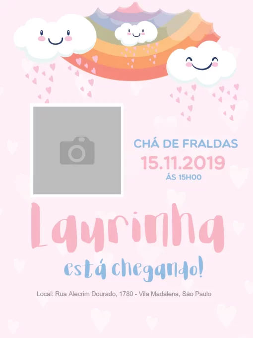 Modelo de convite - chá fraldas