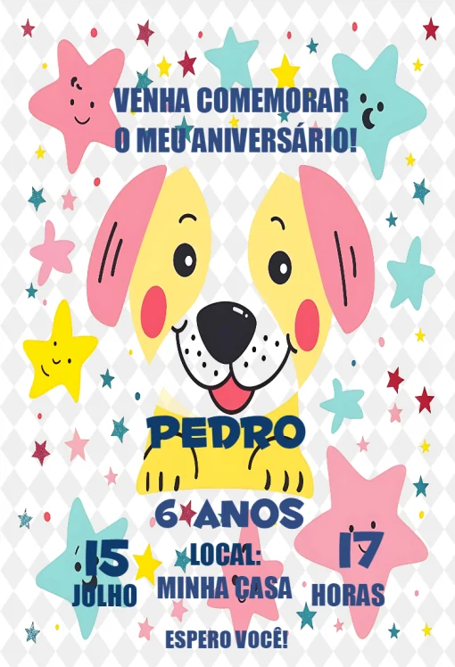 Convite aniversário patrulha canina Edite Online