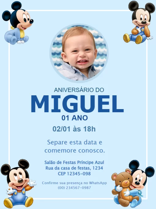 ▷ Convite de Aniversário Infantil Menino personalizado grátis
