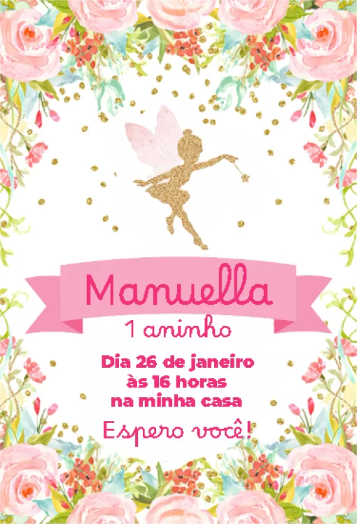 Modelo de convite - digital fadas 
