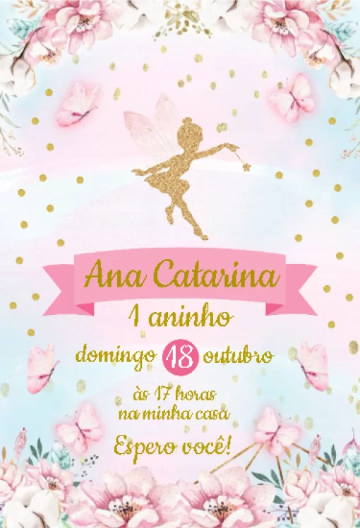 Convite aniversario fada 