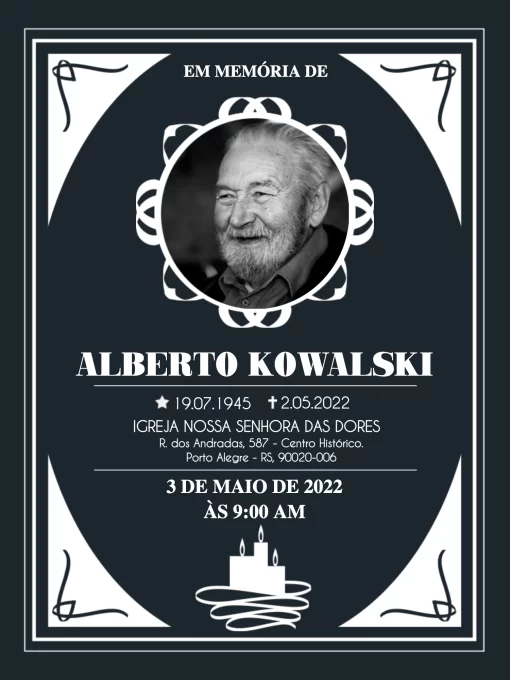 Convite Digital Missa De Falecimento Com Foto