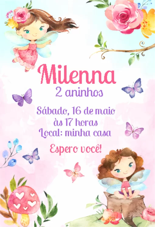 Convite online  fadas