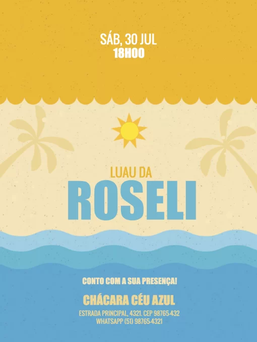 Modelo de convite - praia laranja