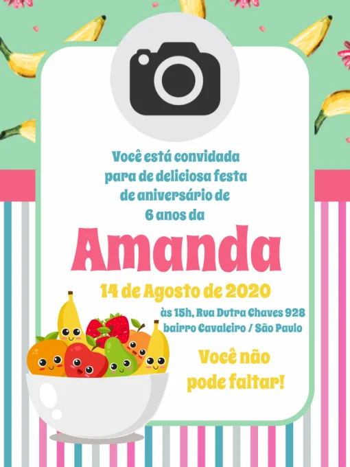 Modelo de convite - aniversário produtos que podem ser comprados