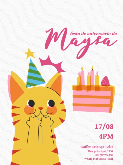 Modelo de convite - aniversário online lúdico