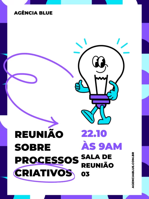 Modelo de convite - para reunião roxo