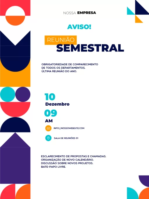 Modelo de convite - para reunião geométrico
