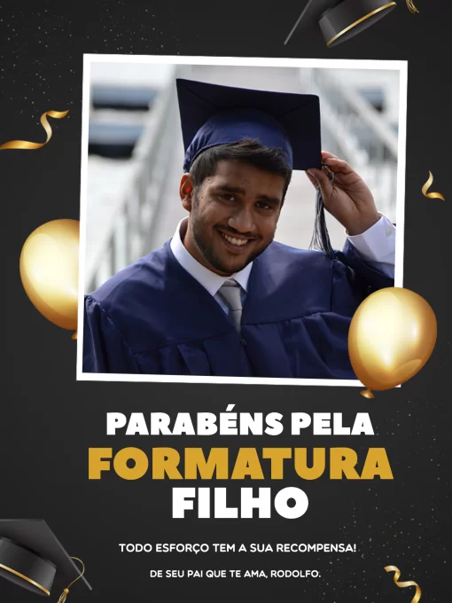 Cartão De Comemoração de Formatura Elegante Cartão De Comemoração de Formatura Elegante