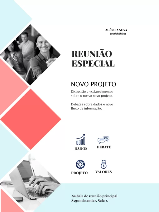 Modelo de convite - para reunião moderno