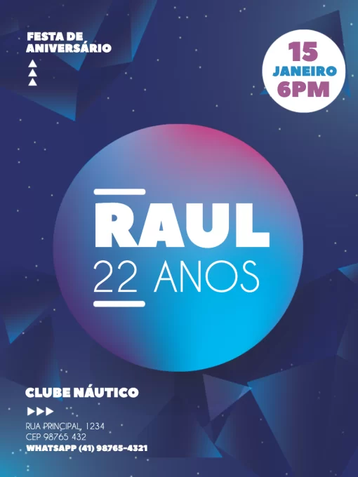 Modelo de convite - moderno aniversário